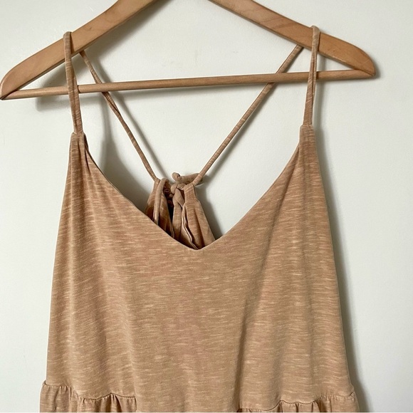 Old Navy Tiered Slub-Knit Midi Cami Swing Dress Beige - Picture 7 of 11
